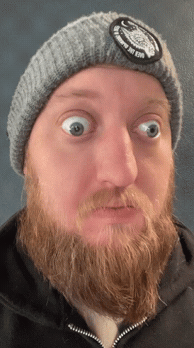 Man With Beard In Gray Beanie Saying Once In A Lifetime GIF