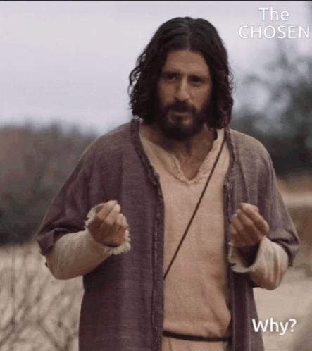 Man With Beard In Gray Robe Asking Why GIF