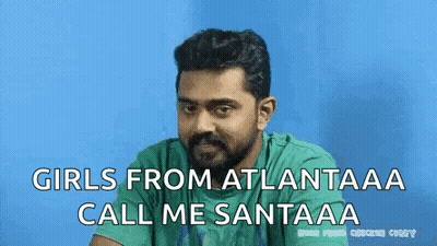 Man With Beard In Green Shirt Says Girls From Atlanta Call Me Santaa GIF