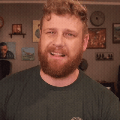 Man With Beard In Green Texas State T-Shirt GIF