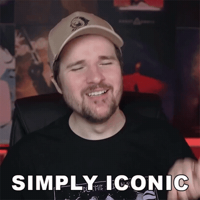 Man With Beard In Hat And Black Shirt Says Simply Iconic GIF