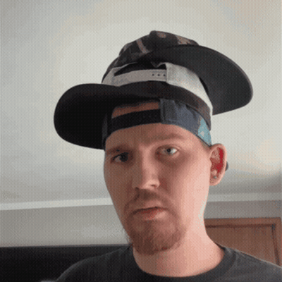 Man With Beard In Hat And Blue Band GIF