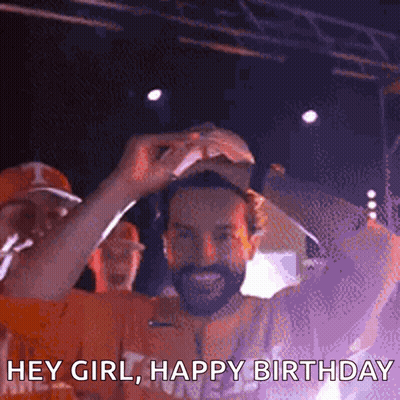 Man With Beard In Hat Says Hey Girl Happy Birthday GIF
