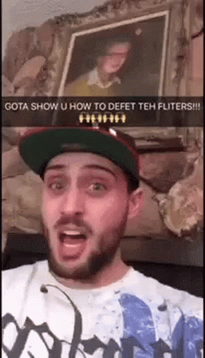 Man With Beard In Hat Shirt Saying Gota Show U How To Defet Teh Fliters GIF