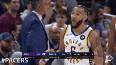 Man With Beard In Indiana Pacers Jersey GIF