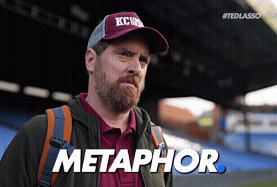 Man With Beard In KC Hat Says Metaphor GIF