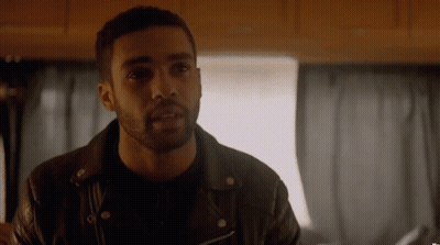 Man With Beard In Leather Jacket And Black Shirt GIF