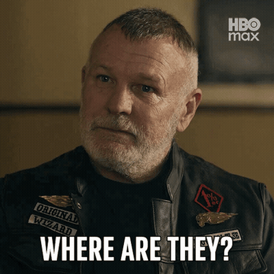 Man With Beard In Leather Jacket Says Where Are They GIF
