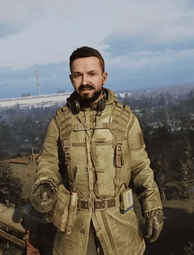 Man With Beard In Military Uniform And Belt 10 GIF