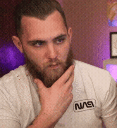 Man With Beard In NASA Shirt GIF