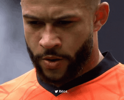 Man With Beard In Orange Shirt RKH16 GIF