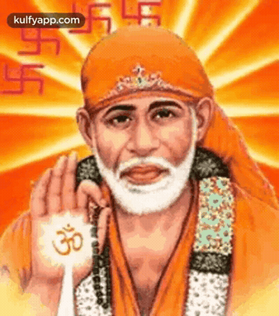 Man With Beard In Orange Turban Holding Rosary GIF
