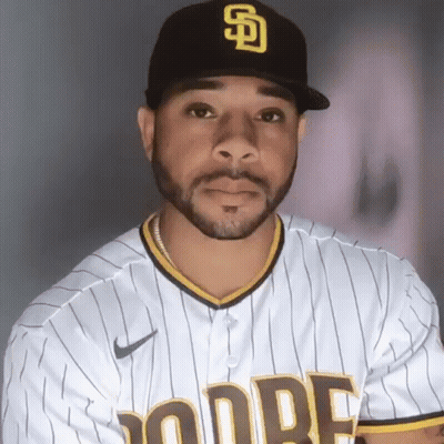 Man With Beard In Padres Baseball Uniform GIF