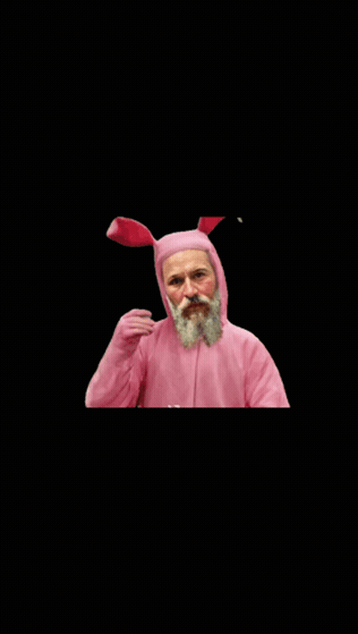 Man With Beard In Pink Bunny Suit It's Magic GIF