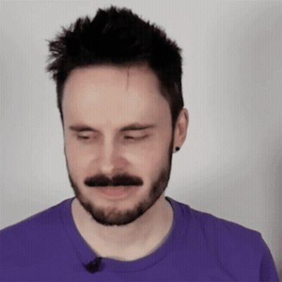 Man With Beard In Purple Shirt GIF