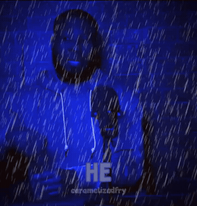 Man With Beard In Rain Saying Misery GIF