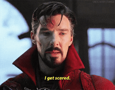 Man With Beard In Red Coat Saying I Get Scared GIF