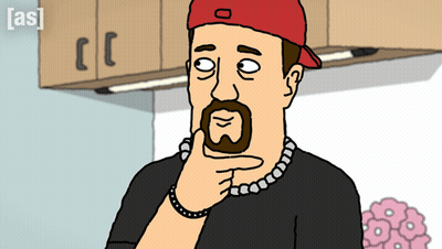 Man With Beard In Red Hat And Black Shirt GIF
