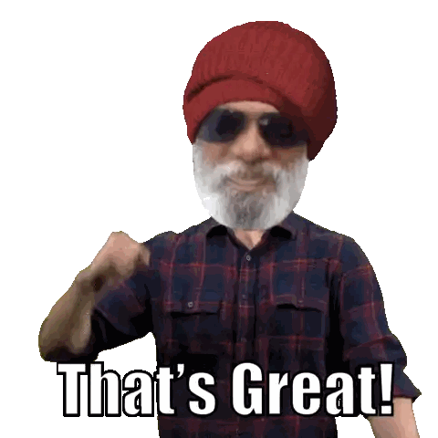 Man With Beard In Red Hat Flexing Sticker