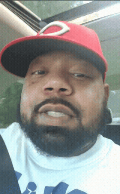Man With Beard In Red Hat With White C GIF