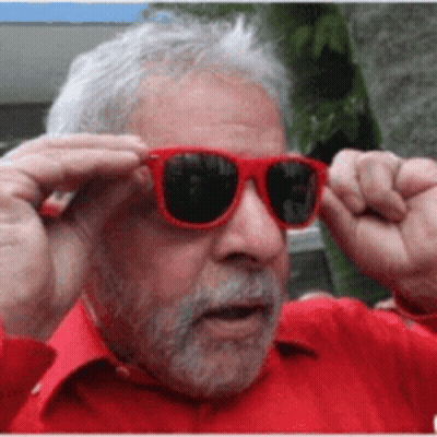 Man With Beard In Red Sunglasses And Red Shirt GIF