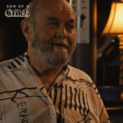 Man With Beard In Son Of A Critch Shirt GIF