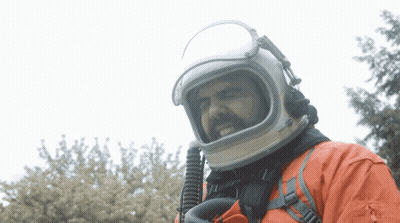 Man With Beard In Space Suit GIF