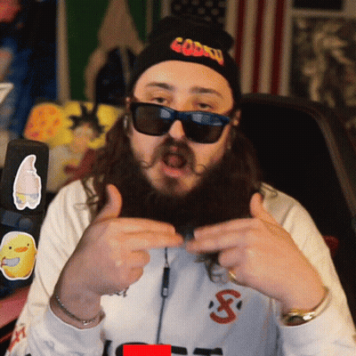 Man With Beard In Sunglasses And Gorilla Hat GIF