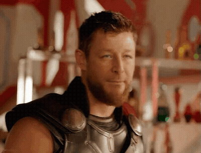 Man With Beard In Superhero Costume GIF