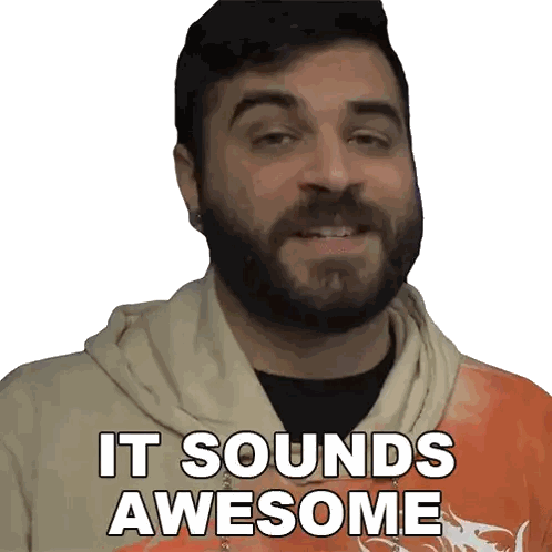 Man With Beard In Tie Dye Hoodie Says It Sounds Awesome Sticker