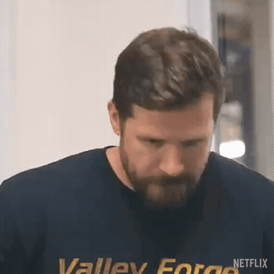 Man With Beard In Valley Force T-Shirt GIF