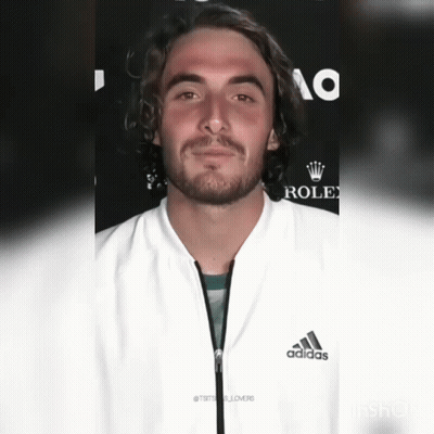 Man With Beard In White Adidas Jacket GIF