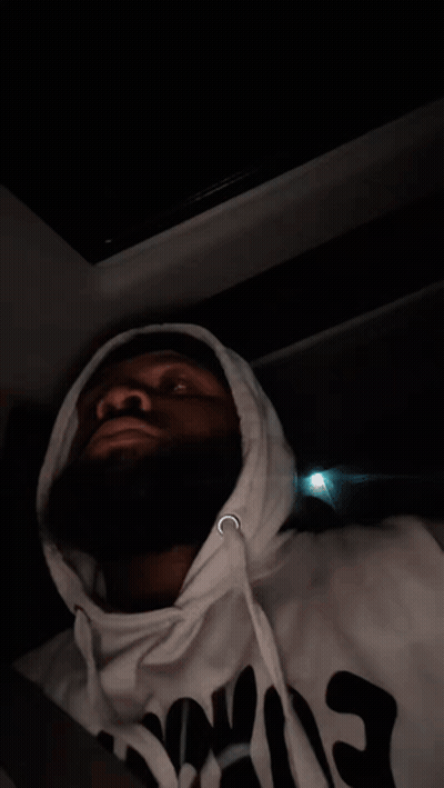 Man With Beard In White Hoodie With Letter N GIF