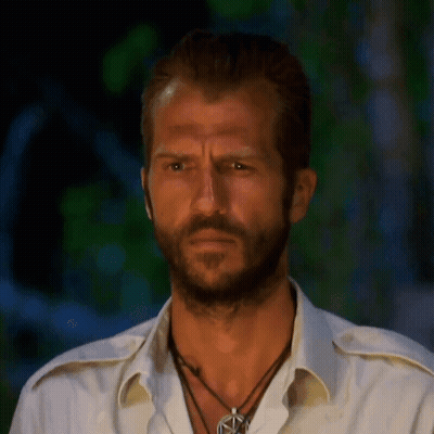 Man With Beard In White Shirt And Black Necklace GIF