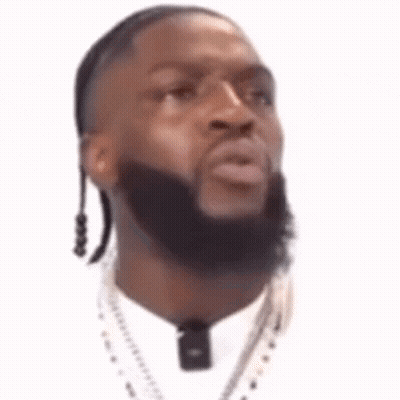 Man With Beard In White Shirt And Necklace GIF