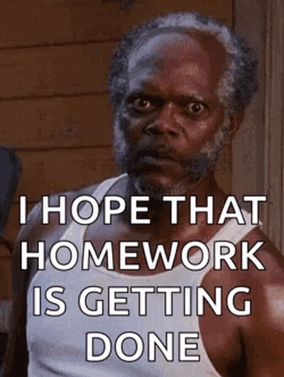 Man With Beard In White Tank Top Saying I Hope That Homework Is Getting Done GIF
