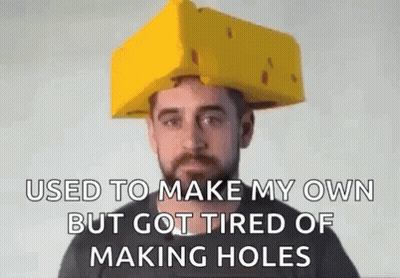 Man With Beard In Yellow Cheese Hat GIF