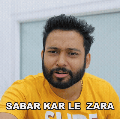 Man With Beard In Yellow Shirt Sabar Kar Le Zara GIF