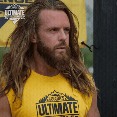 Man With Beard In Yellow Shirt Saying Canada's Ultimate Challenge GIF