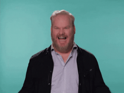 Man With Beard Laughing Arms Outstretched GIF