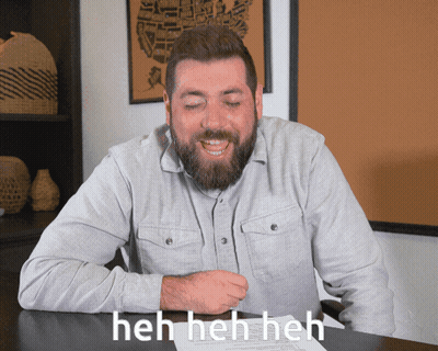 Man With Beard Laughing Heh Heh Heh GIF