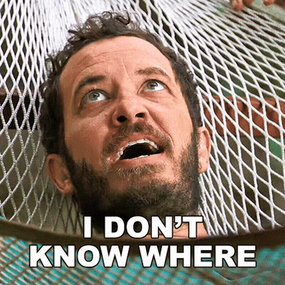 Man With Beard Laying In Hammock Says I Don't Know Where GIF