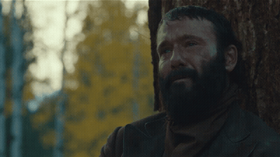 Man With Beard Leaning Against Tree Eyes Closed GIF