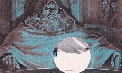 Man With Beard Looking At Glass Ball GIF