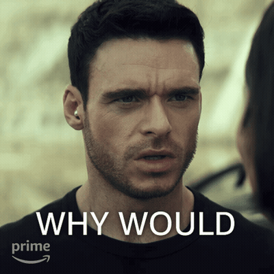 Man With Beard Looking At Woman Why Would GIF
