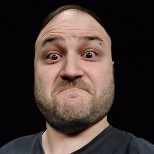 Man with Beard Making Funny Face