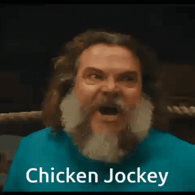 Man With Beard Making Funny Face Chicken Jockey GIF