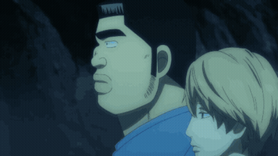 Man With Beard Next To Man In Blue Shirt GIF