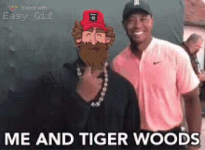 Man With Beard Next To Tiger Woods GIF