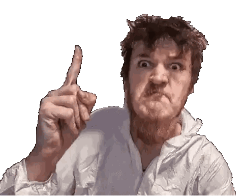 Man With Beard Pointing Up Sticker